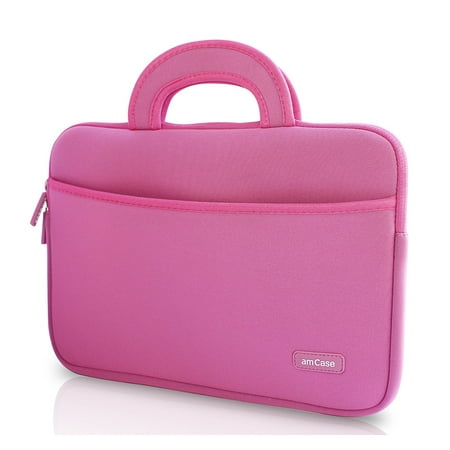 Chromebook Case (11.6"-12") amCase Protective Neoprene Laptop Sleeve/Bag (Pink)