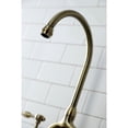 thumbnail image 4 of Kingston Brass KS7793TALBS Tudor Two-Handle 3-Hole Deck Mount Bridge Kitchen Faucet with Brass Side Sprayer in Antique Brass, 4 of 7