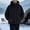 Black, variant on LYSMORA Men's Hooded Windbreaker Jacket Zip‑Snap Closure Long Sleeve Utility Rain Coat with Drawstring Hood Relaxed Fit Outerwear for Winter Outdoor