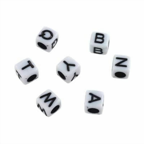 6 Pack: Alphabet Acrylic Cube Craft Beads by Bead Landing - 5.5mm