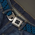 thumbnail image 2 of GM General Motors Belt, Seatbelt Buckle Belt, Diagonal Retro Chevy Bowtie Monogram Black Blues, Youth 22 to 32 Inches, 2 of 9