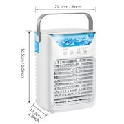 Mini Portable Air Conditioner, Evaporative Air Cooler,Personal Air Cooling Fan and Humidifier with 3 Speeds 7 Colors for Room & Office Desk Outdoors Travel, White