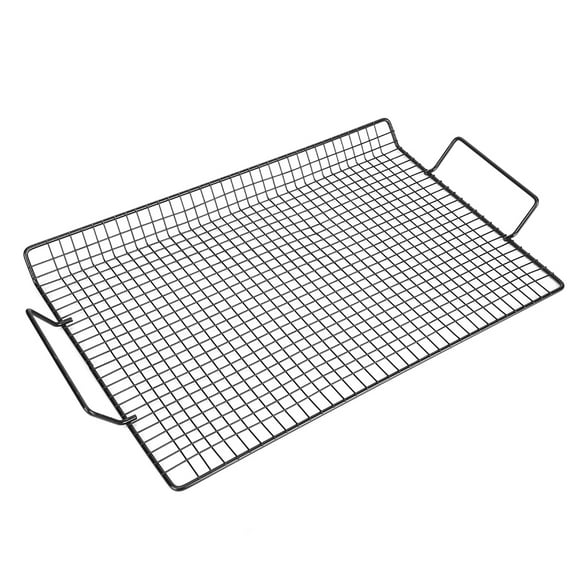Cergrey Barbecue Mesh,BBQ Mesh,Portable Handle Iron Non-Stick BBQ Rack Barbecue Mesh Grill Net for Outdoor BBQ Party Camping