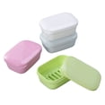 thumbnail image 4 of GOOHOCHY Jabonera portátil impermeable con tapa y escurridor ranurado, ligera, con tapa, ideal para baño, ducha, hogar, exteriores y viajes (blanco), 4 of 8