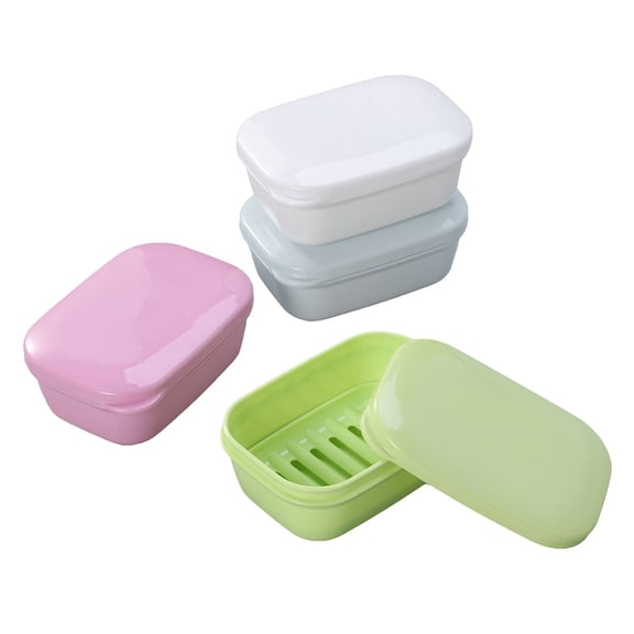 KAKOWELY Waterproof PP Soap Dish White Soap Case with Anti Slip Tray for Bathroom