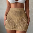 thumbnail image 2 of Fewfanhot Tummy Control Swimsuits for Women Beach Vacation Fishnet See Thru Tie Side Bathing Suit Cover Up Mini Skirt, 2 of 8