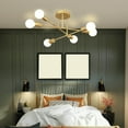 thumbnail image 2 of Modern Ceiling Light Matte Black Finish Retro modern gold Look 6-Light Gold, 2 of 9