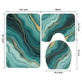 thumbnail image 3 of Teal Gold Marble Pattern Bathroom Rugs Sets 3 Piece,Toilet Cover Set,Absorbent Non Slip Bathroom Mats Sets with U-Shaped Contour Rug Toilet Rug Set, 3 of 5