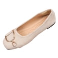 thumbnail image 2 of Miluxas Womens Square Toe Flats, Decorative Buckle Ballet Shoes, Soft Slip On Casual Flats, Low Heel Work Shoes for Women White 9.5(43), 2 of 9