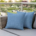 thumbnail image 2 of Outdoor Waterproof Pillow Covers Blue Vintage Linen Decorative Throw Pillow Protectors,Pillowcase Cushion Cases for Patio Sofa Garden Couch,18x18in,Pack of 2, 2 of 14
