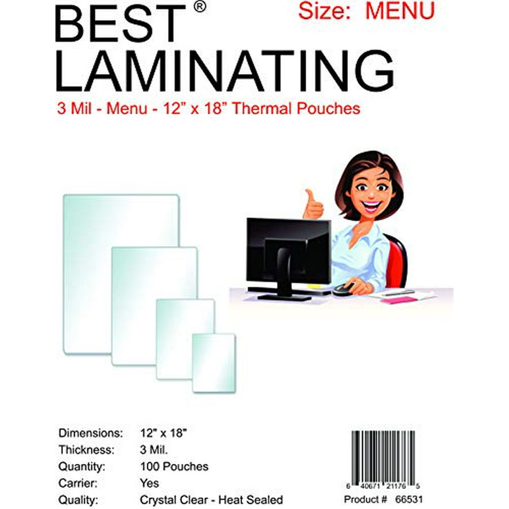 Best Laminating? 3 Mil Clear Menu Size Thermal Laminating Pouches