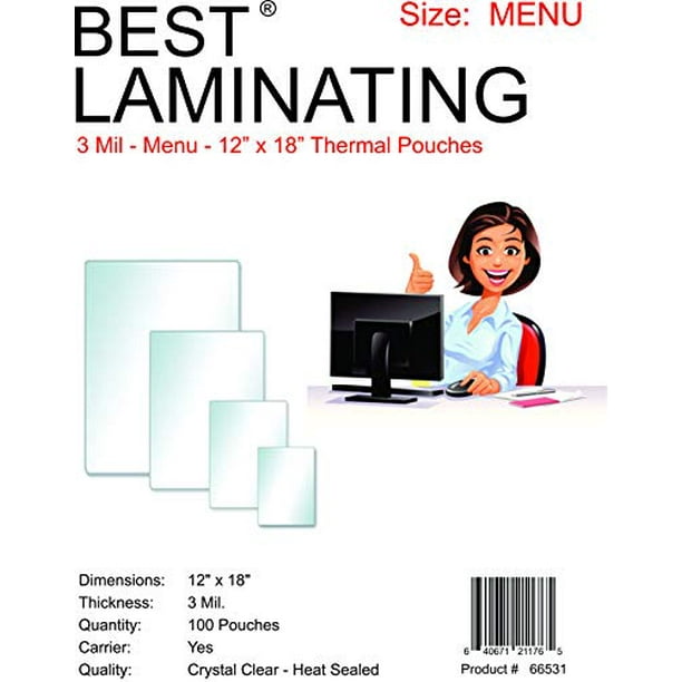 Best Laminating? 3 Mil Clear Menu Size Thermal Laminating Pouches