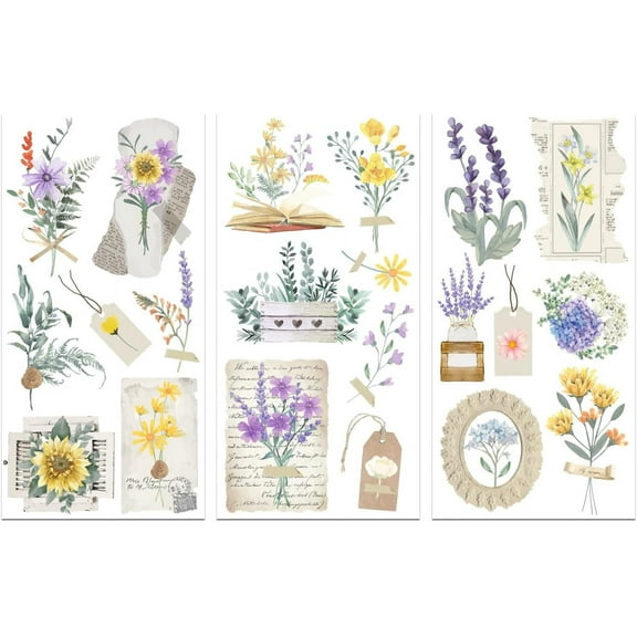 DIY Flower Rub on Transfers for Furniture and Crafts Decals 6x12 inch Furniture Transfer Stickers Self Adhesive Waterproof Redesign Décor Transfers Decals for Home DIY