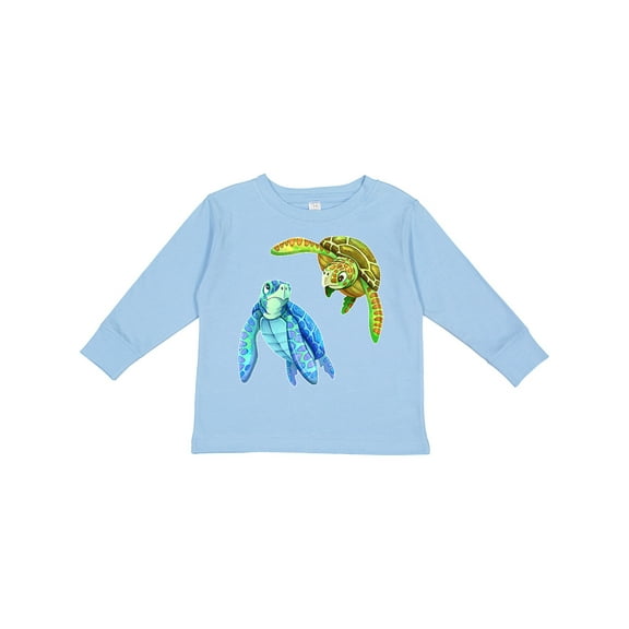 Inktastic Sea Turtles Swimming Together Boys or Girls Long Sleeve Toddler T-Shirt