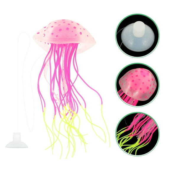 WRISTBIQUE Silicone Jellyfish Aquarium Decor for Fish Tank Accessories 1Pack