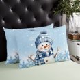 thumbnail image 4 of Blue Snowman Throw Pillow Cover,Christmas Snowflake Seasonal Winter Xmas Rectangle Decorative Pillow Case Protector Soft Cushion Cover Lumbar Pillowcase for Couch Sofa Bedroom Car Decor 20x30 Inch, 4 of 8