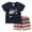 A119-Dark Blue, variant on Toddler Baby Boy Clothes Golf Cart Embroidery Short Sleeve T-Shirt Top Gingham Seersucker Shorts Set Summer Outfits Dark Blue,5-6 Y