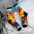 thumbnail image 5 of Susaid Colorful Paint Print Print Men's Moisture Wicking Cushioned Crew Work Boot Socks Suitable for Size 36-45, 5 of 6