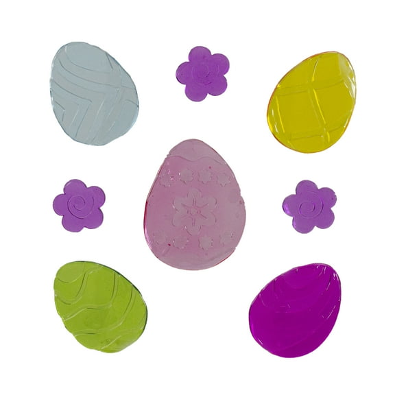 Yellow and Purple Easter Egg Spring Gel Window Clings