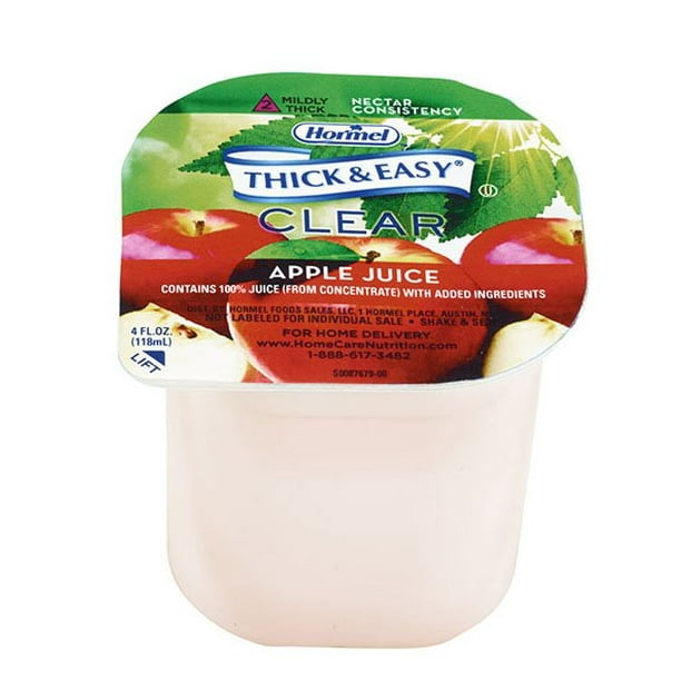 Thick & Easy Clear Thickened Apple Juice, Nectar Consistency, 4 Ounce