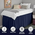 thumbnail image 5 of Dorm Bed Skirt Twin XL 50" Drop, College Dorm Room Bed Skirts Easy to Put On Twin XL Size Dust Ruffle Dorm Sized Bed Skirts, 600TC Egyptian Cotton Bed Skirt, (Navy Blue, Twin-XL - 50" Drop), 5 of 6