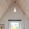 thumbnail image 6 of FSLiving No Wiring Needed Smart Group Control, Stepless Dimming Handle Pendant Light Retro Milky Glass House Trumpet Metal,Industrial Pulley Design Plug-in Cord with Wheel for Sloped Ceiling - 1 Light, 6 of 10