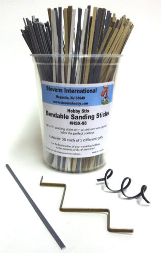 Hobby Stix Bendable Sanding Sticks Counter Canister (50ea of 5 diff grits)