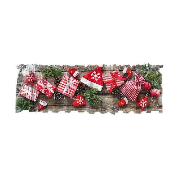 The Exquisite Christmas Style Window Snowflake Winter Snowy Valance for Kitchen Bedroom Window