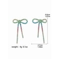 thumbnail image 3 of Shiny Diamond Bow Tassel Earrings Elegant Trendy for Women, 3 of 3