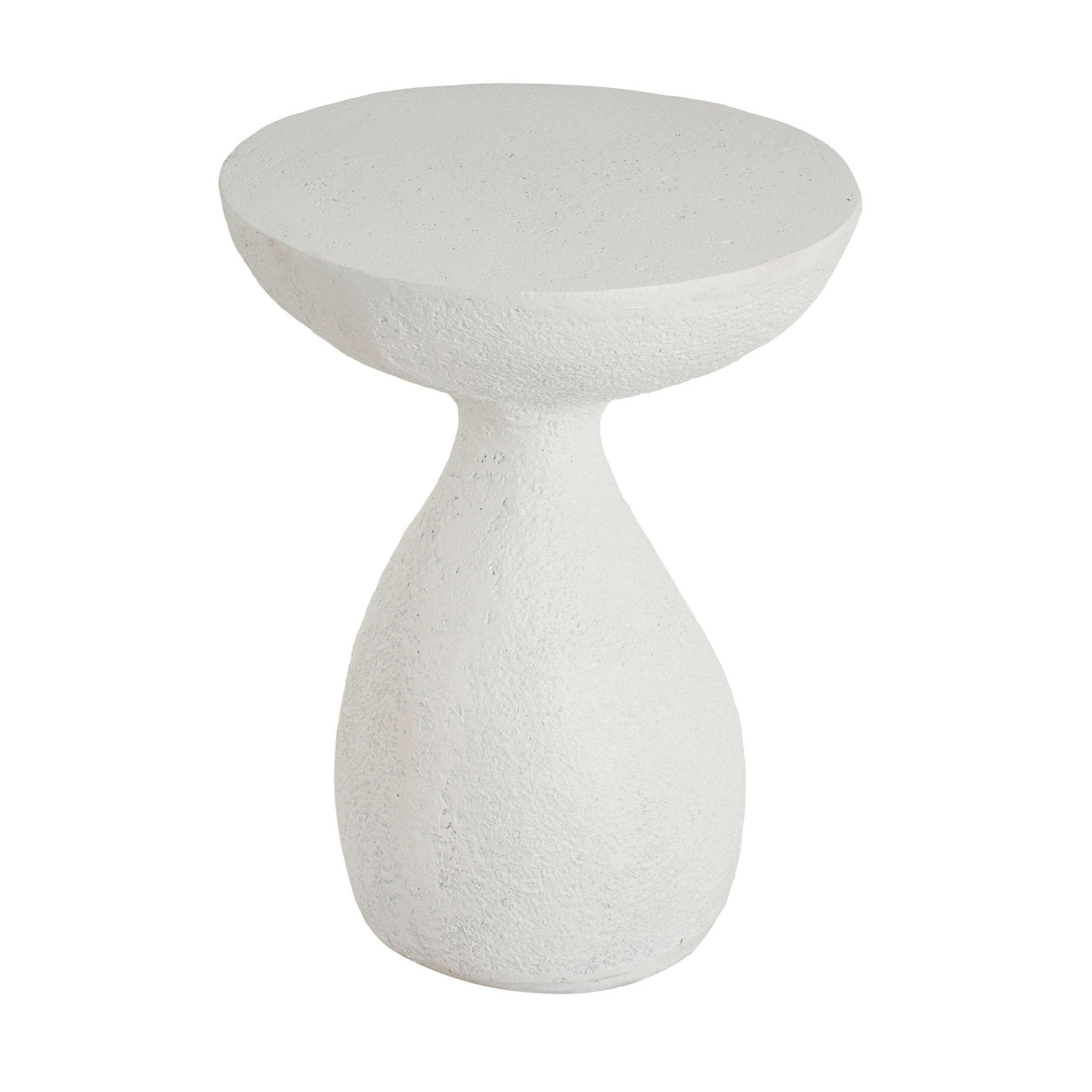 Christopher Knight Home Outdoor Patio Vase-Shaped MGO Accent Side Table, Stone-Look Design, White