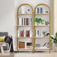 thumbnail image 4 of 4-Tier Arched Bookshelf, Industrial Style Open Bookcase with Metal Frame, Freestanding Display Shelving Unit for Living Room, Bedroom, Office Storage, 4 of 6
