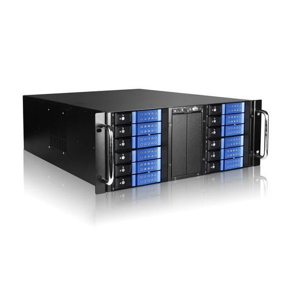 iStarUSA D410-DE12BL Blue 4U 12-bay Stylish Hotswap Trayless Storage Server Rackmount