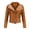 Khaki, variant on Womens Warm Long Sleeve Jacket Slim Winter Parkas Faux Leather Hoodless for New Year Valentine's Day