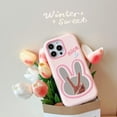 thumbnail image 4 of Kawaii Phone Cases Apply to iPhone 14,Cute Cartoon Bunny Phone Case 3D Funny Pink Babbit Mirror Case for Women Girls Soft Silicone Shockproof Cover for iPhone 14, 4 of 13