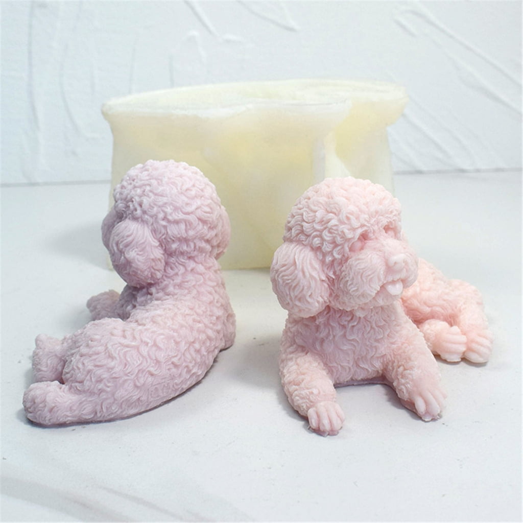 3D Dog Candle Mold Scented Candle Silicone Mould Resin Molds DIY Keychains Mold Chocolate Cake Mold Decors