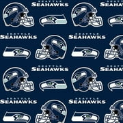 NFL Seattle Seahawks 58" 100% Polyester Fleece Sports Logo Fabric By the Yard, Blue