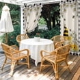 thumbnail image 4 of Outdoor Curtains for Patio Waterproof, Spring Gnomes Outdoor Privacy Panels Grommet, Farmhouse Bees Flowers Black White Plaid Blackout Outside Curtains for Porch/Cabana 54"x95", 1 Panel, 4 of 8