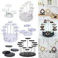 thumbnail image 2 of Round Acrylic Products Display Riser Stands, 3 Tier Jewelry /Cake Dessert Rack Wedding Birthday Party ，Suitable For Displaying Small Items Display Stands for Rings Earrings, 2 of 3