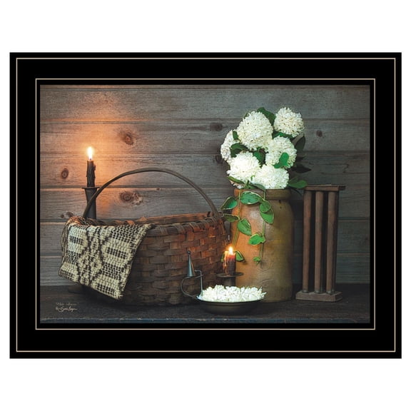 TrendyDecor4U White Flowers By Susie Boyer Framed Print BOY379-704G