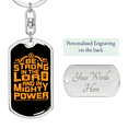 thumbnail image 2 of In Mighty Power Orange Stainless Steel or 18k Gold Premium Swivel Dog Tag Keychain, 2 of 10