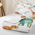 thumbnail image 4 of Homewish Cute Dinosaur Twin Quilt Set,Cartoon Animal Twin Coverlet Set,White,2-Piece, 4 of 7