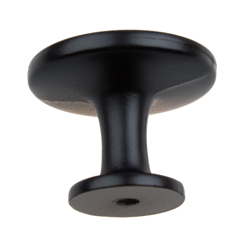 GlideRite 1-1/4 in. Classic Round Ring Cabinet Knobs, Matte Black, Pack of 10