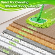 JEHONN Reusable Microfiber Mop Pads, 4 Pack Dry & Wet Sweeping Cloths