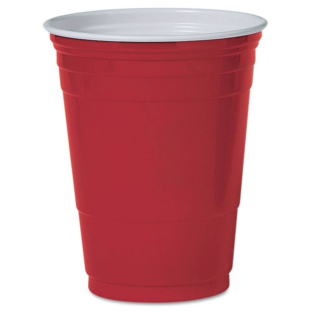 Solo Plastic Party 16 oz. Cold Cups - Red (50/Pack)