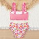 thumbnail image 5 of Niñas Dos Piezas Trajes de Baño Tamaño 10-12 Floral Impresión Traje de Baño Conjunto, Dos Piezas Conjunto Pantalones Cortos Estilo Niños Ropa de Playa de Verano para la Fiesta de la Piscina, 5 of 7