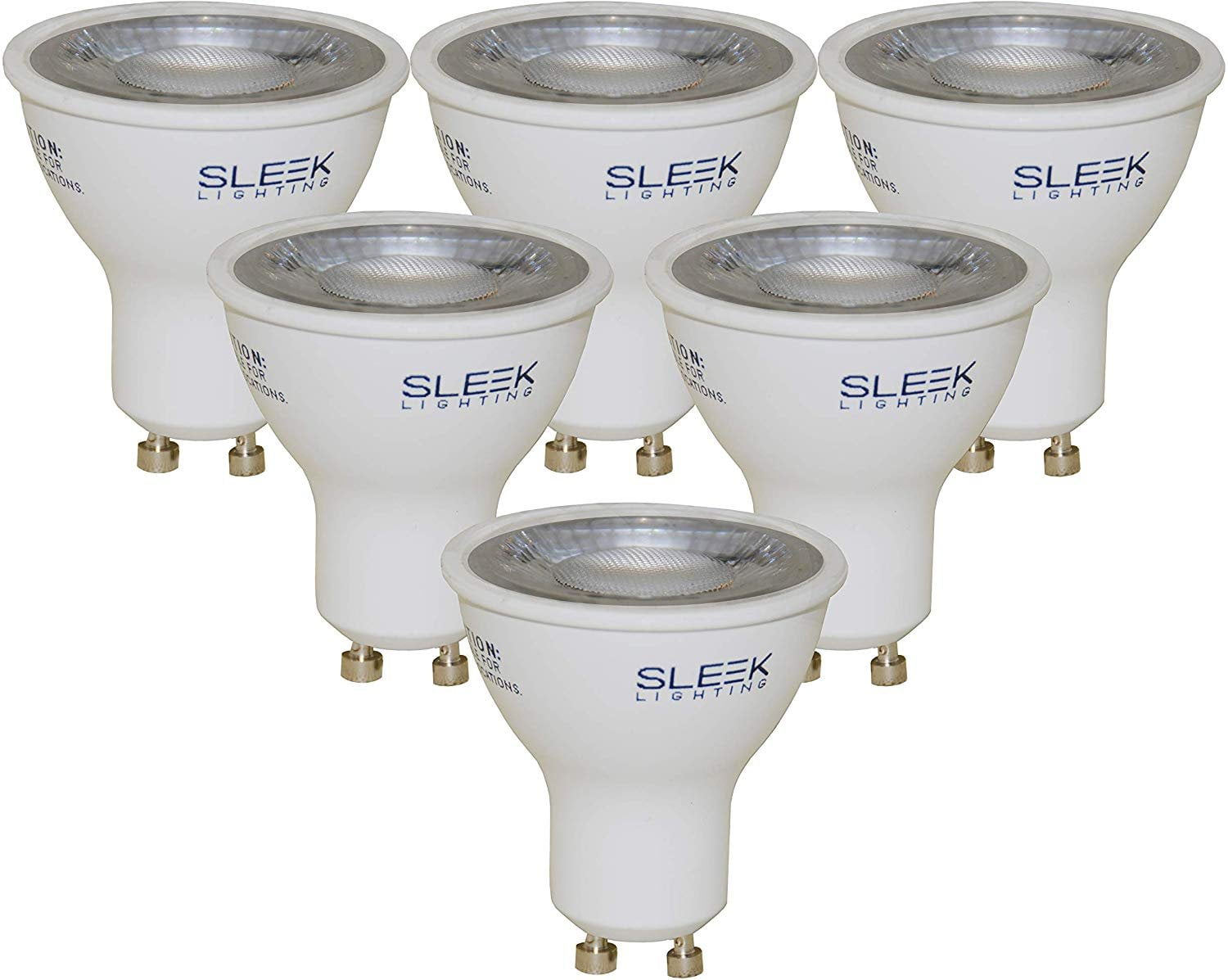 SleekLighting GU10 LED, 6.5 Watt, Dimmable,500 lm, Light Bulb Spotlight