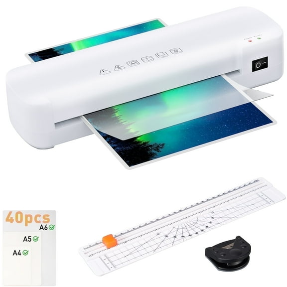 9 Inch Laminator 4 in 1Thermal Laminator Machine Never Jam Laminator Machine with 40 Laminating Sheets A4 A5 A6 Use for Home  Office or School Business White