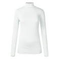thumbnail image 5 of larppty Women's Long Sleeve Mock Turtleneck Shirts 2025 Fleece Lined Base Layer Slim Fit Thermal Underwear Tops White, XXL, 5 of 5
