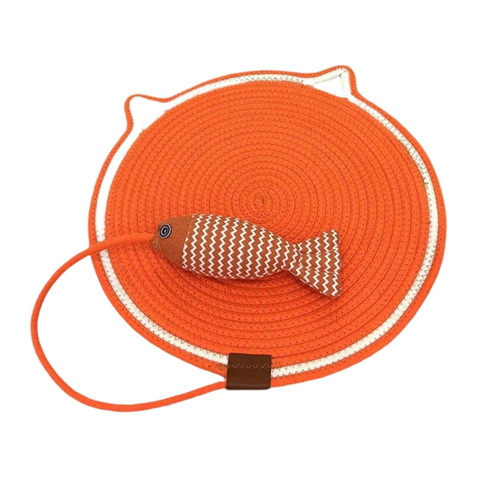 Gazechimp Cat Scratch Mat with Fishy Ball Cat Floor Scratching Pad for Couch Floor Rug L