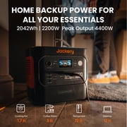 Jackery Explorer 2000 v2 and 12V Automobile Lead-acid Battery Charging Cable, 2036Wh LiFePO4 Battery, 2194W AC Output, 1 Hour Fast Charging for Emergencies, Power Outages, Camping